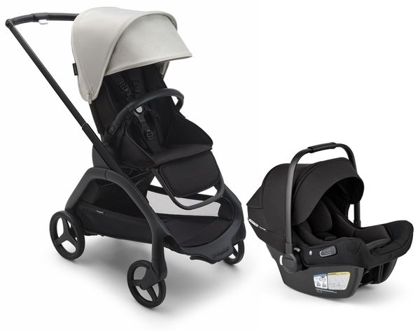 Bugaboo Dragonfly Stroller + Turtle Air Shield Travel System Bundle - Black / Midnight Black / Misty White / Black