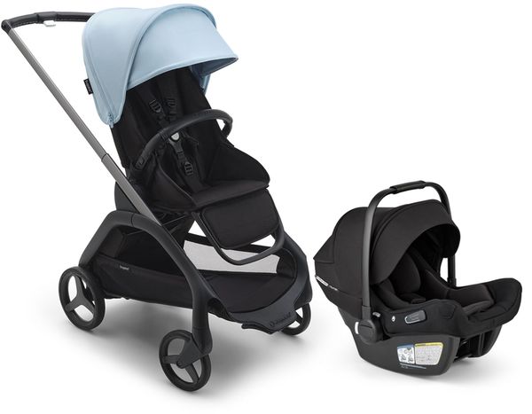 Bugaboo Dragonfly Stroller + Turtle Air Shield Travel System Bundle - Graphite / Midnight Black / Skyline Blue / Black