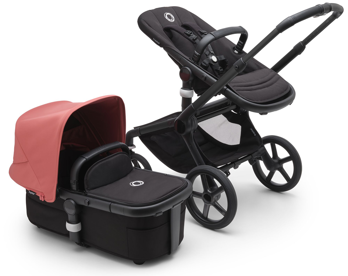 Bugaboo Fox 5 Complete Stroller Bundle - Black / Midnight Black / Sunrise Red