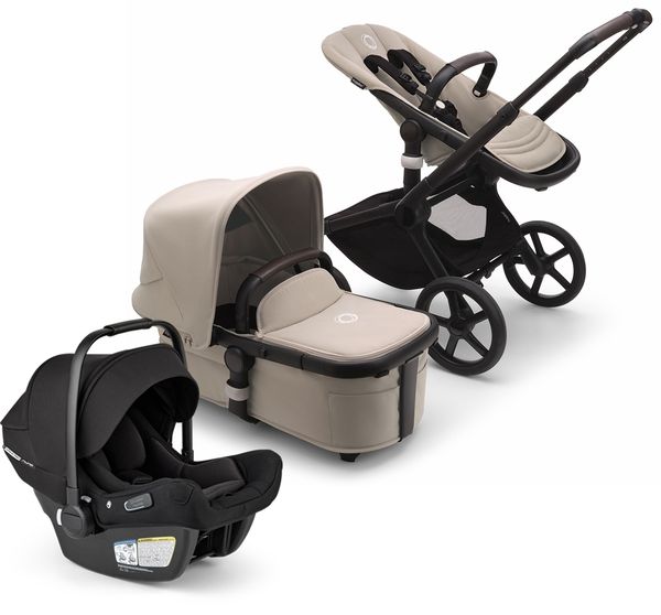 Bugaboo Fox 5 + Turtle Air Shield Travel System Bundle - Black / Desert Taupe / Black