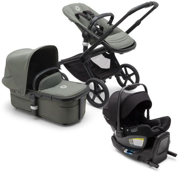 Bugaboo Fox 5 + Turtle Air Travel System Bundle - Black / Forest Green / Forest Green / Black