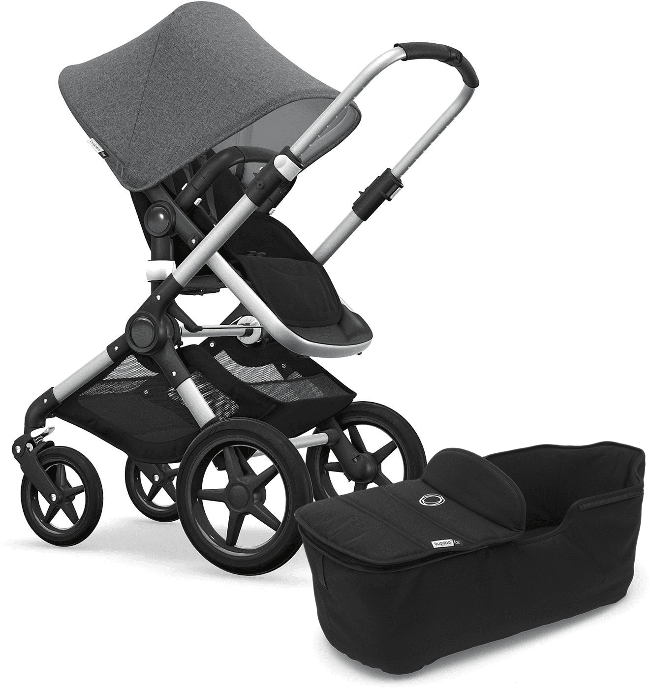 Bugaboo Fox Complete Stroller Aluminum/Black/Grey Melange