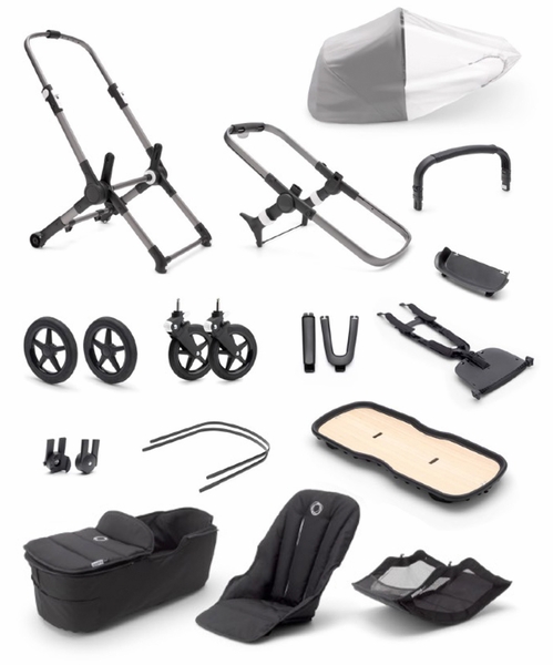 Bugaboo Fox3 Base + Style Set - Black / Grey Melange