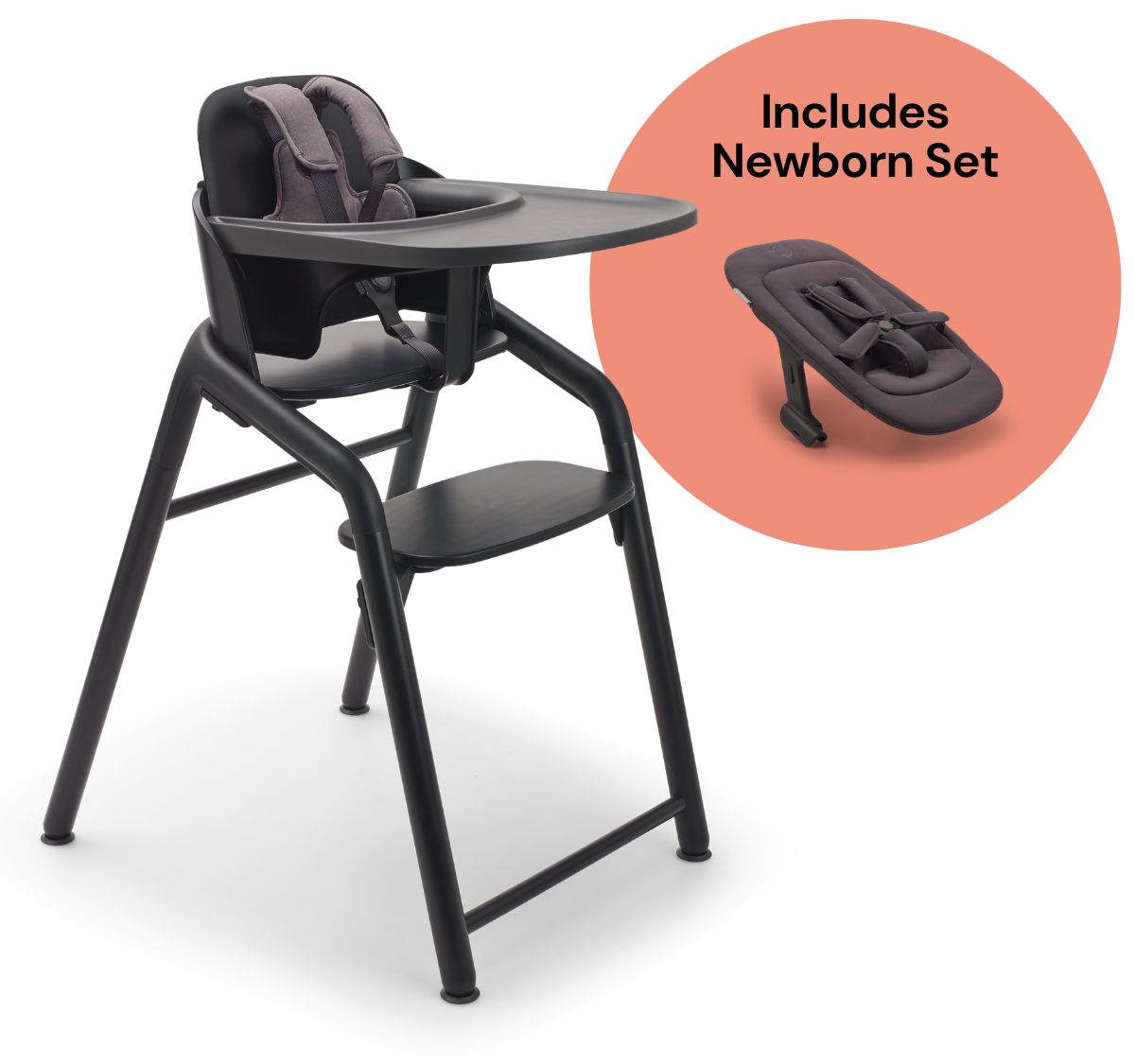 Bugaboo Giraffe Complete High Chair + Newborn Set Bundle Black