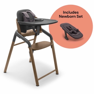 Bugaboo Giraffe Complete High Chair + Newborn Set Bundle - Warm Wood / Grey / Tornado Grey
