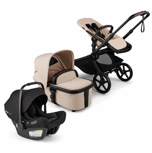 Bugaboo Kangaroo Complete + Turtle Air Shield By Nuna Travel System Bundle - Black / Desert Taupe / Desert Taupe / Black