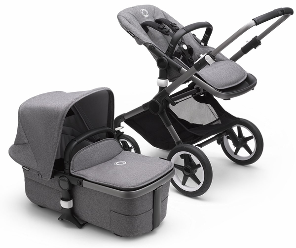 Bugaboo OPEN BOX Fox3 Complete Stroller (One Box) - Graphite / Grey Melange / Grey Melange