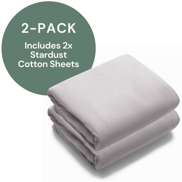 Bugaboo Stardust Cotton Playard Sheet (2 Pack) Mineral White