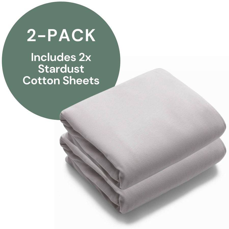 Bugaboo Stardust Cotton Playard Sheet (2 Pack) Mineral White