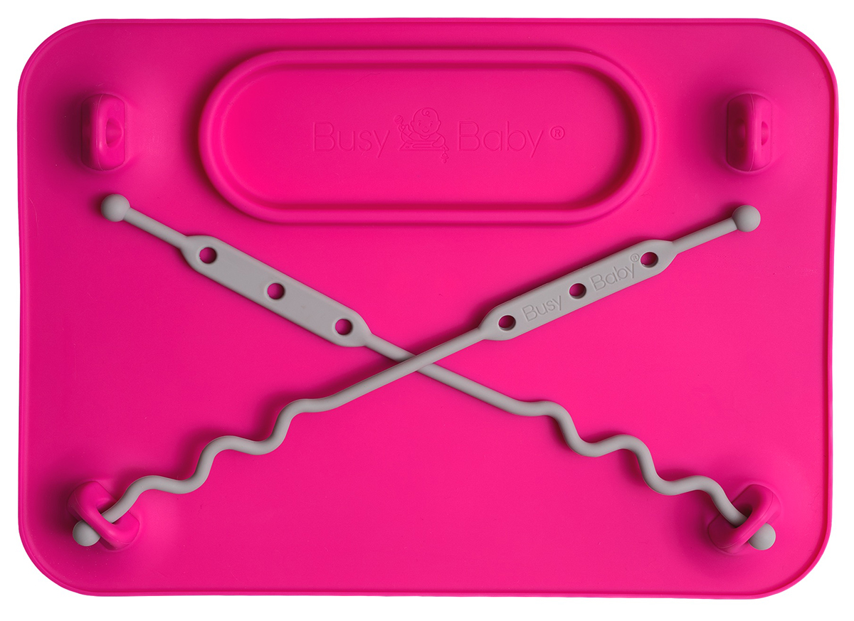 Busy Baby Mat with 2 Tethers - Pink