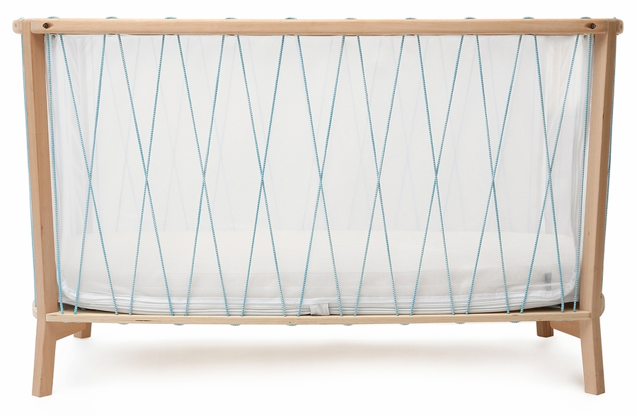 Charlie Crane KIMI Baby Bed with Organic Mattress Aqua
