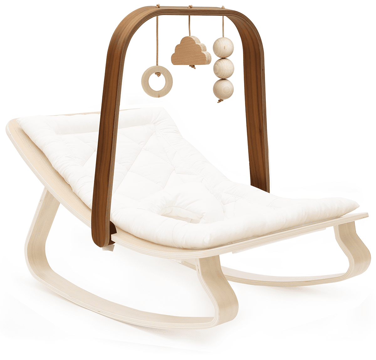 Charlie Crane LEVO Activity Arch for LEVO Baby Rocker - Walnut