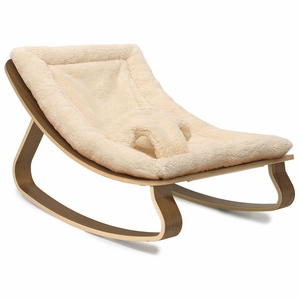 Charlie Crane LEVO Baby Rocker - Walnut / Fur Milk