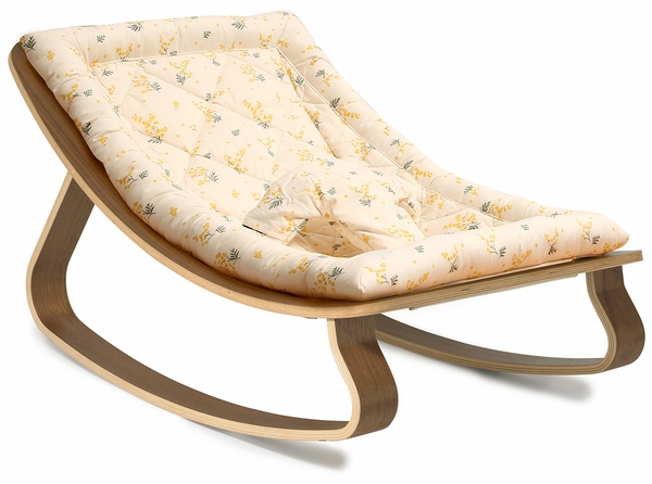 Charlie Crane LEVO Baby Rocker - Walnut / Garbo & Friends Mimosa