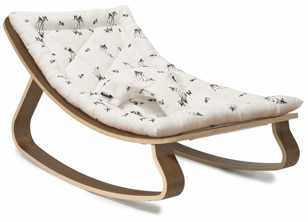 Charlie Crane LEVO Baby Rocker - Walnut / Rose in April Fawn