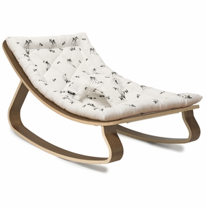 Charlie Crane LEVO Baby Rocker - Walnut / Rose in April Fawn
