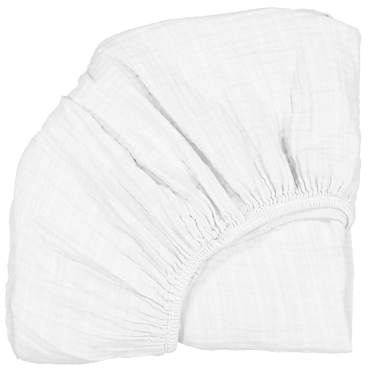 Charlie Crane Organic Fitted Sheet for KUMI Crib - White