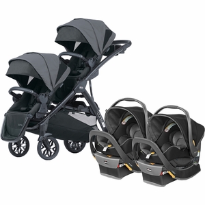 Chicco Corso Flex Twin Stroller Travel System Bundle - Legend / Shadow