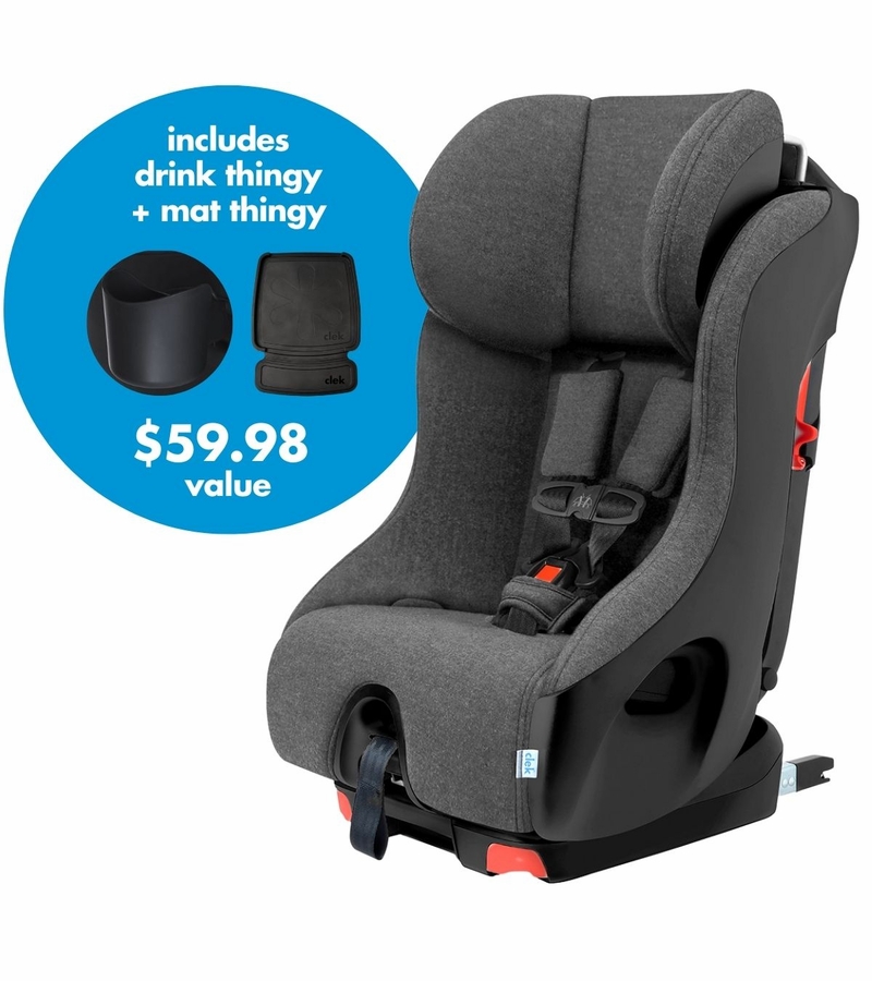 Clek Foonf Convertible Car Seat + Drink & Mat Thingy Bundle Chrome