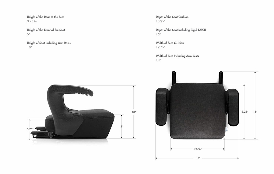 Clek Ozzi Backless Booster Car Seat with Rigid Latch Carbon (Jersey Knit)