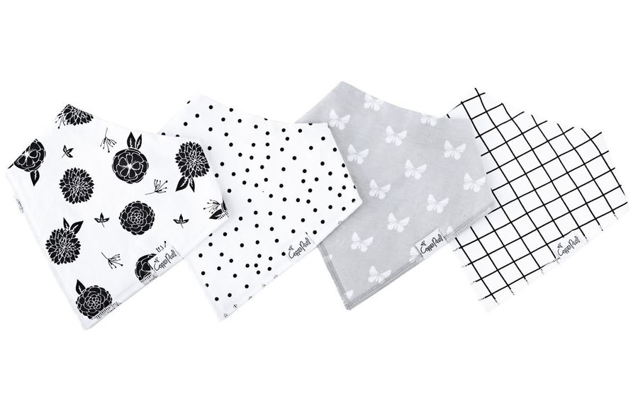 Copper Pearl Baby Bandana Bibs, 4 Pack