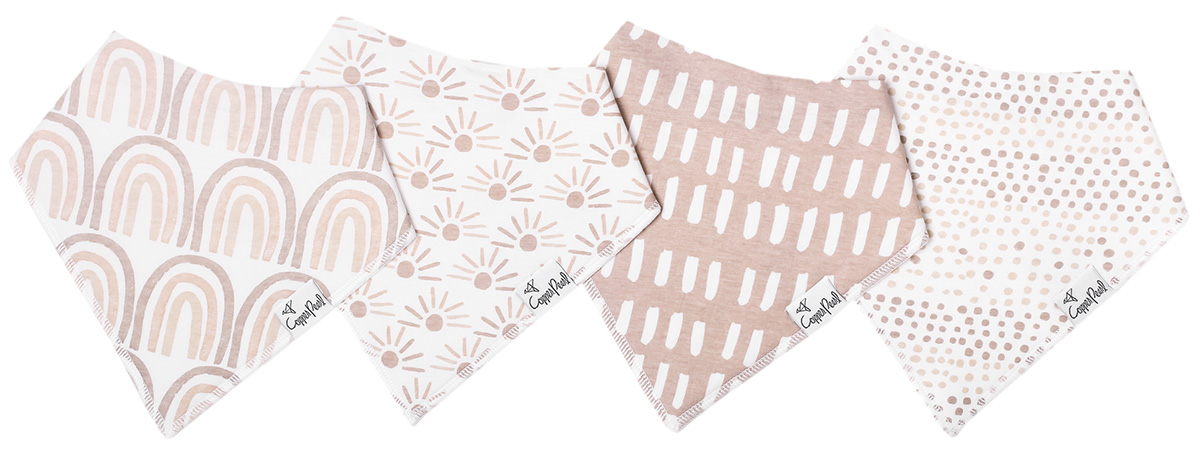 Copper Pearl Baby Bandana Bibs, 4 Pack - Bliss
