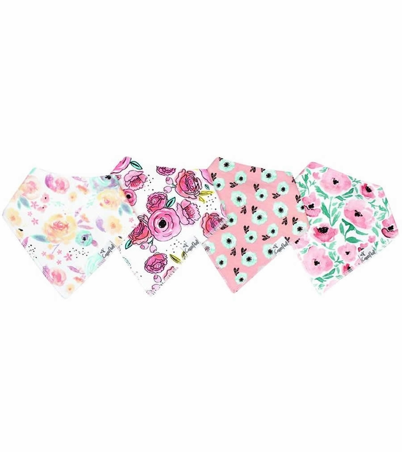 Copper Pearl Baby Bandana Bibs, 4 Pack Bloom