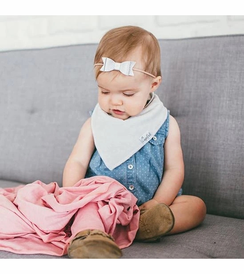 Copper Pearl Baby Bandana Bibs, 4 Pack Grey