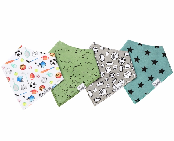Copper Pearl Baby Bandana Bibs, 4 Pack - Varsity