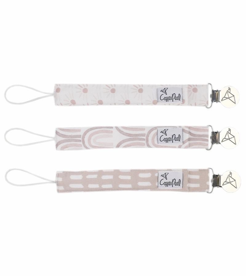 Copper Pearl Binky Clips, 3 Pack Bliss