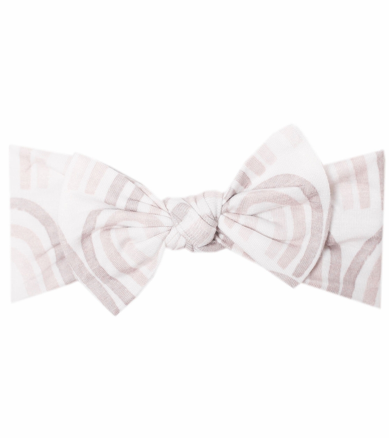 Copper Pearl Knit Headband Bow Bliss