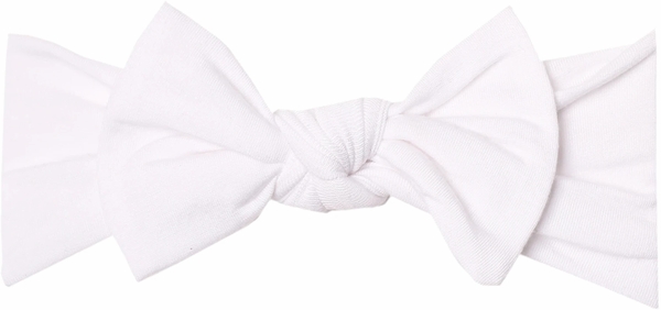 Copper Pearl Knit Headband Bow - Dove