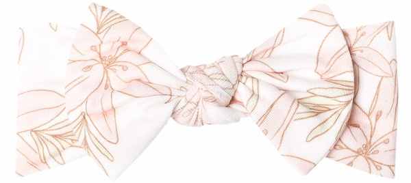 Copper Pearl Knit Headband Bow - Kiana