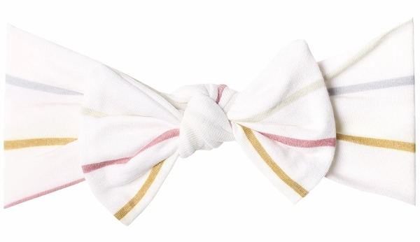 Copper Pearl Knit Headband Bow - Piper