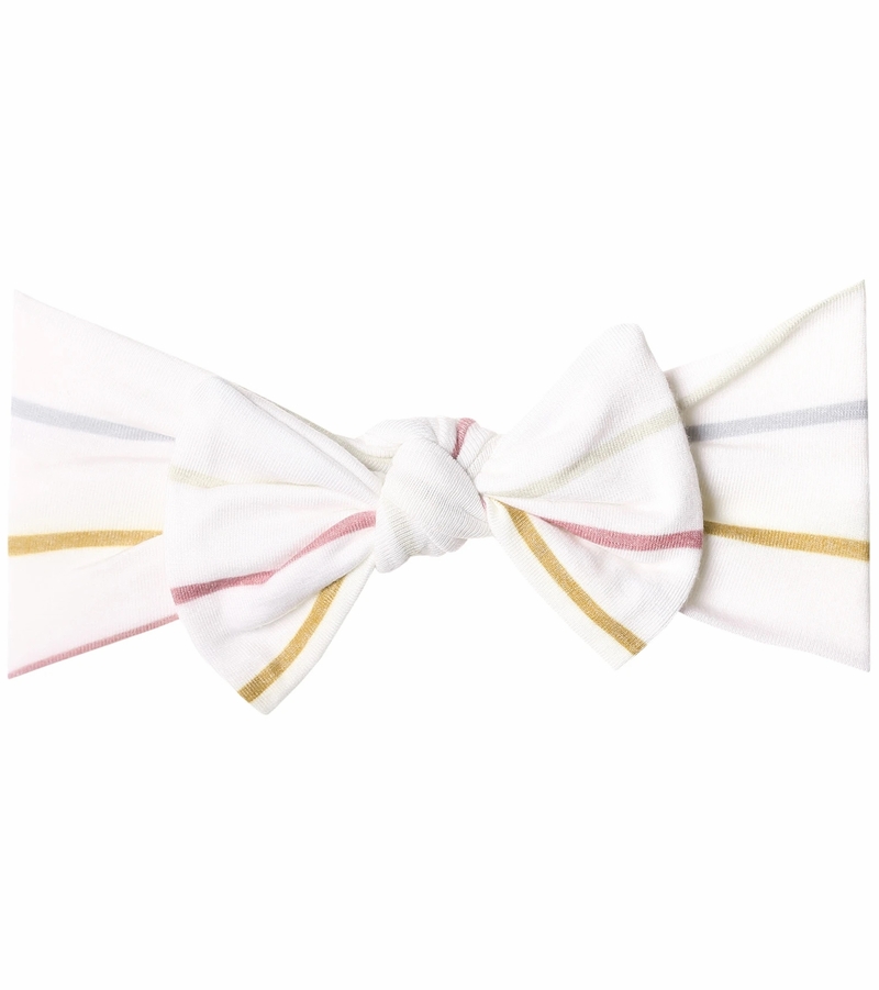 Copper Pearl Knit Headband Bow Piper