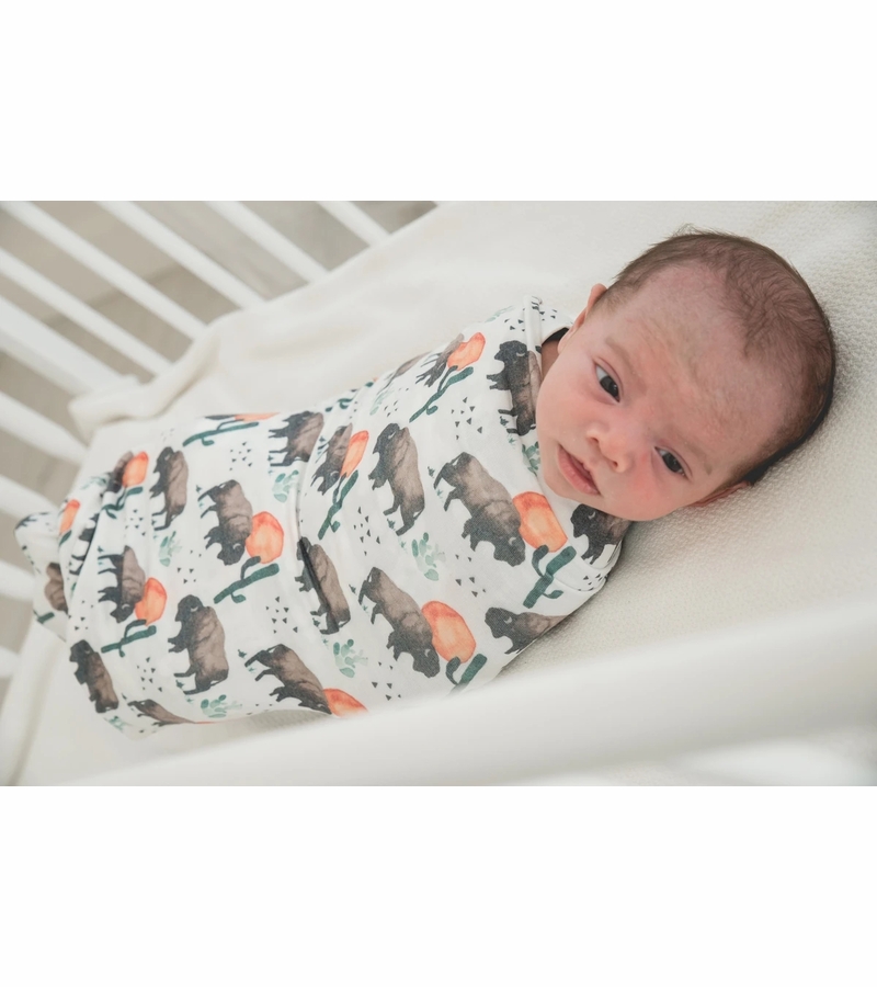 Copper Pearl Knit Swaddle Blanket Bison