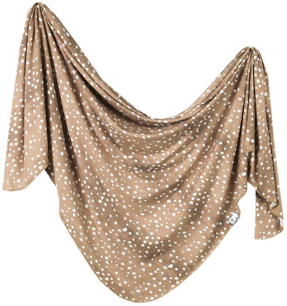 Copper Pearl Knit Swaddle Blanket Fawn