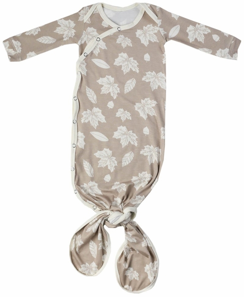 Copper Pearl Newborn Knotted Gown - Oak