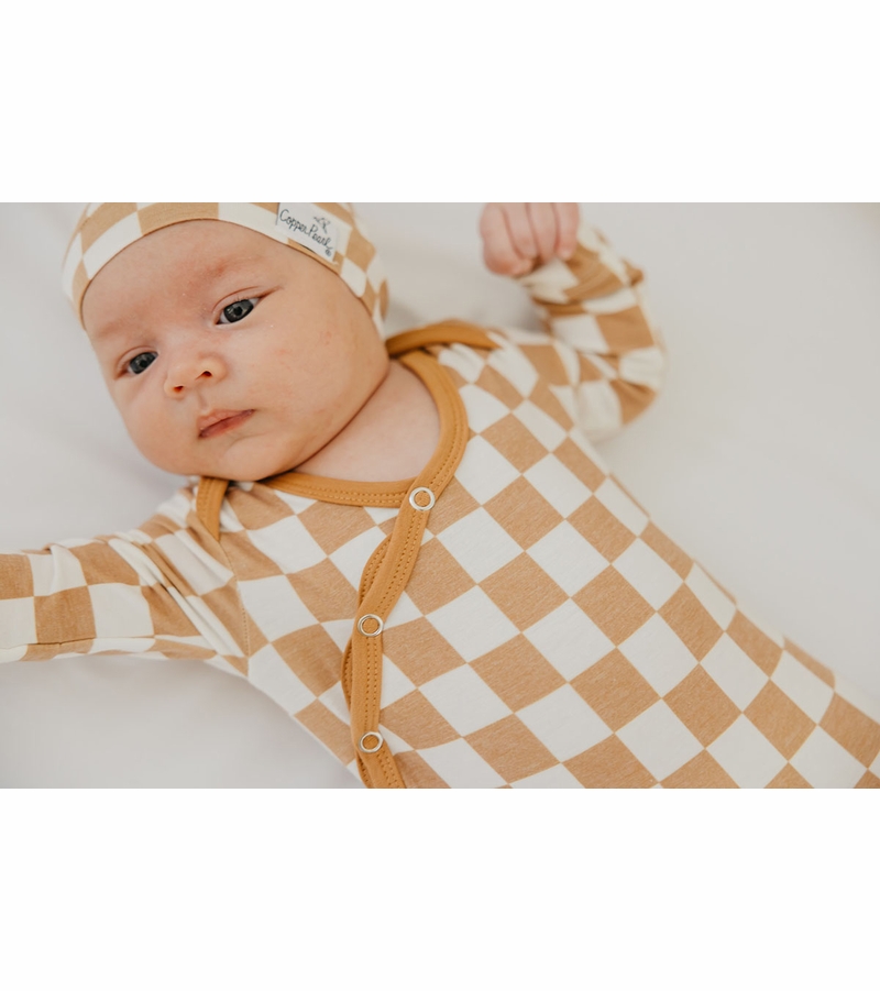Copper Pearl Newborn Knotted Gown Rad