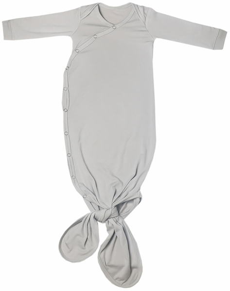 Copper Pearl Newborn Knotted Gown - Stone