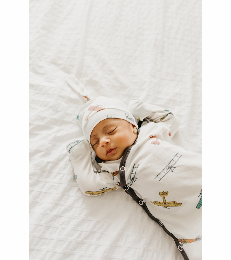 Copper Pearl Newborn Top Knot Hat Ace