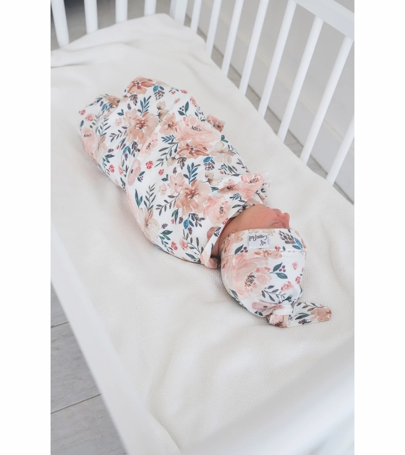 Copper Pearl Newborn Top Knot Hat Autumn