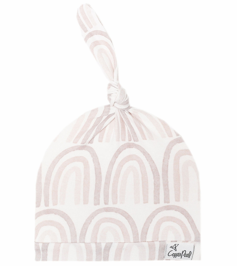 Copper Pearl Newborn Top Knot Hat Bliss