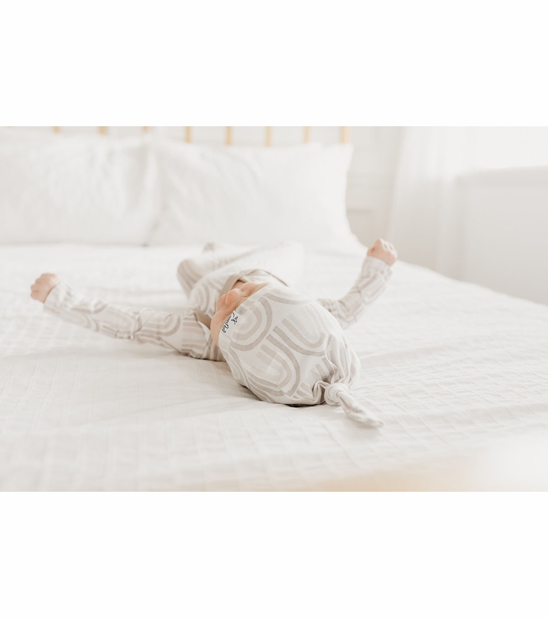 Copper Pearl Newborn Top Knot Hat Bliss