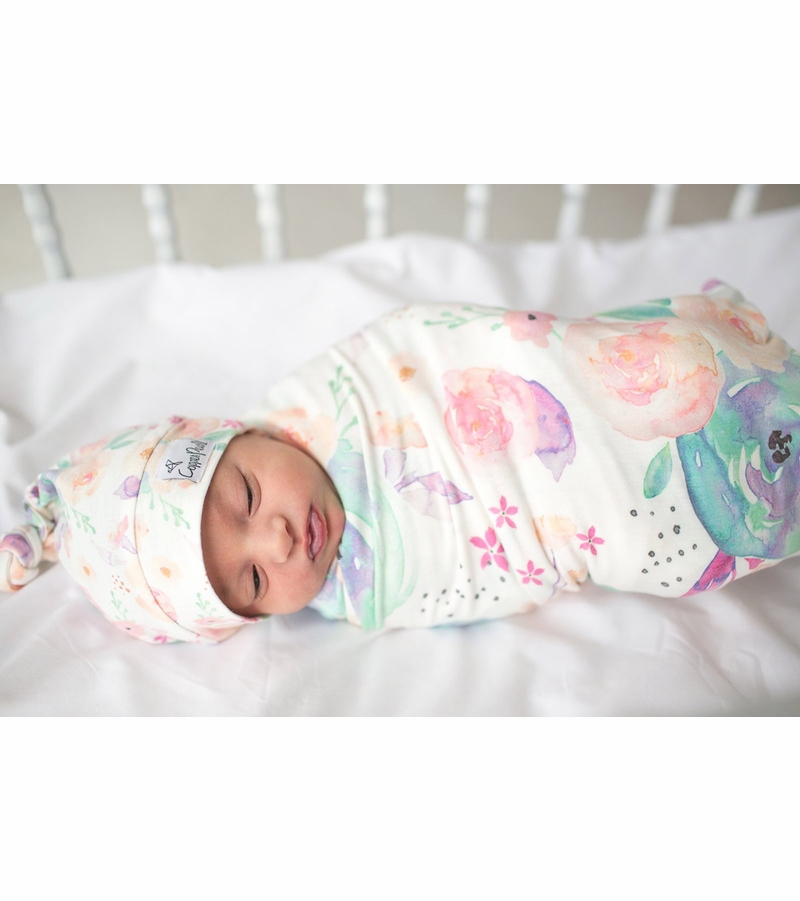 Copper Pearl Newborn Top Knot Hat Bloom