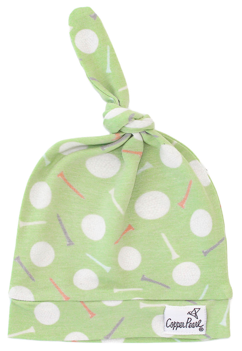 Copper Pearl Newborn Top Knot Hat Bogey