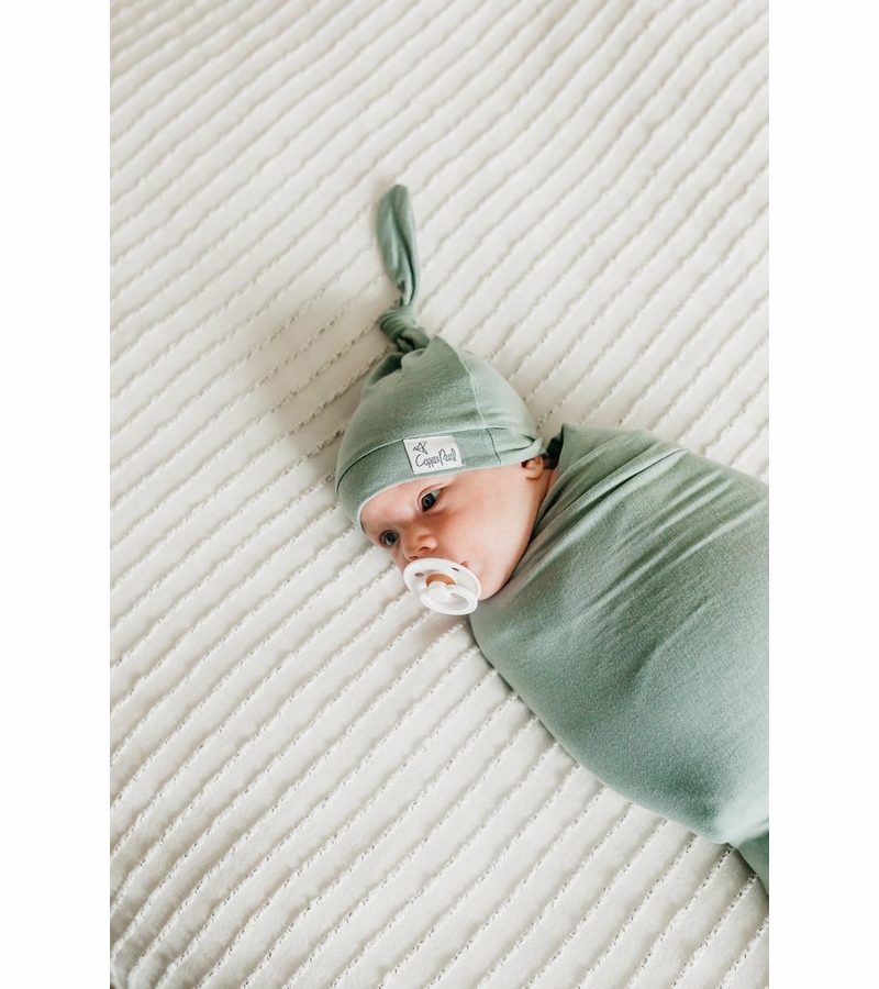 Copper Pearl Newborn Top Knot Hat Briar