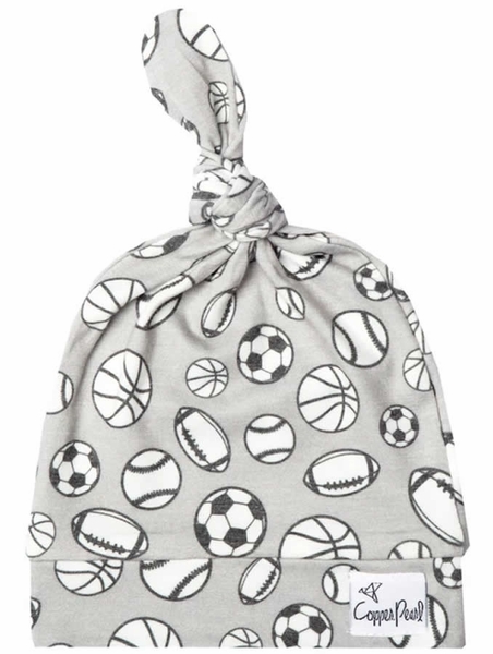 Copper Pearl Newborn Top Knot Hat - Champ