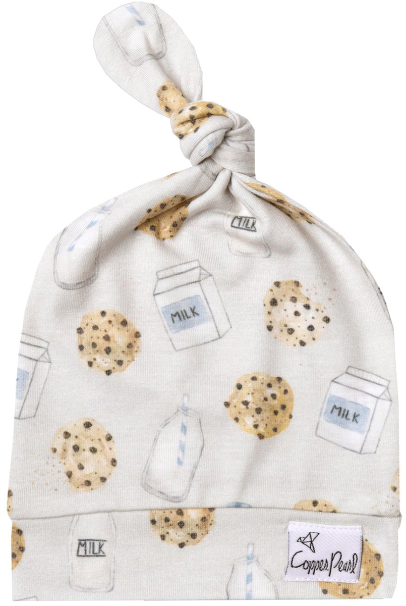 Copper Pearl Newborn Top Knot Hat Chip