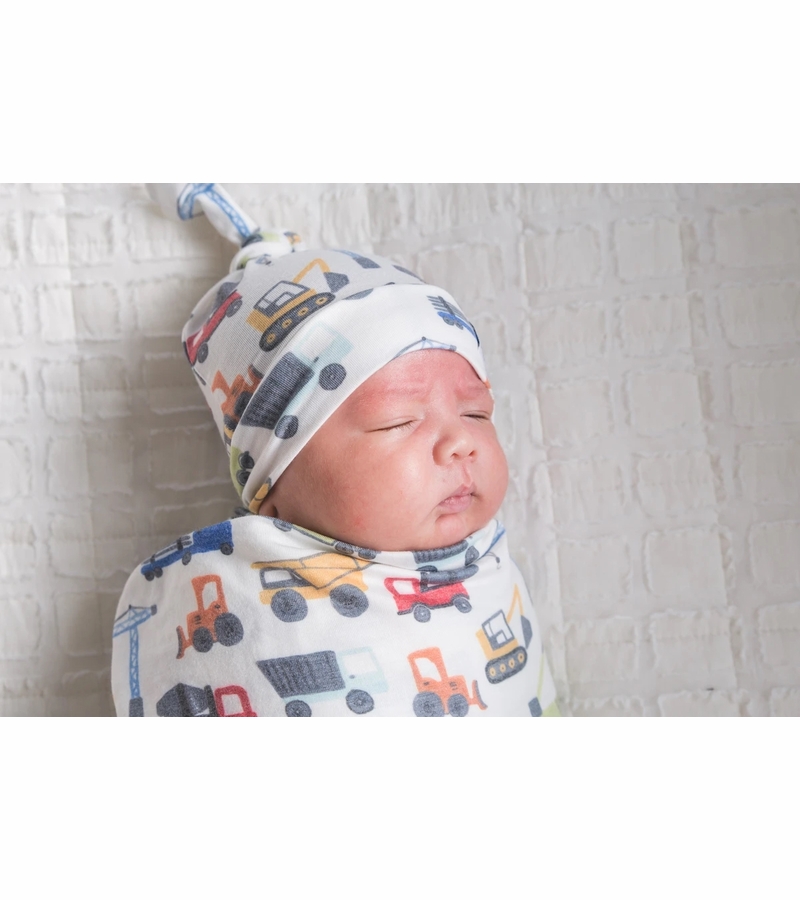 Copper Pearl Newborn Top Knot Hat Diesel